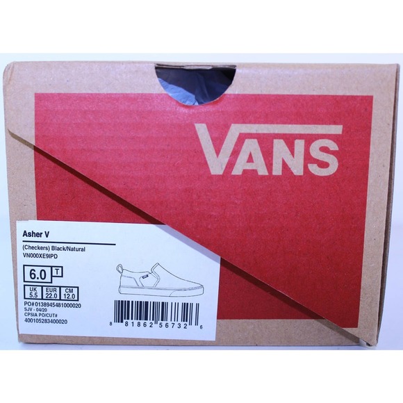 Vans Asher Slip-On Black Sneakers Toddler's Size 6 - Picture 12 of 12